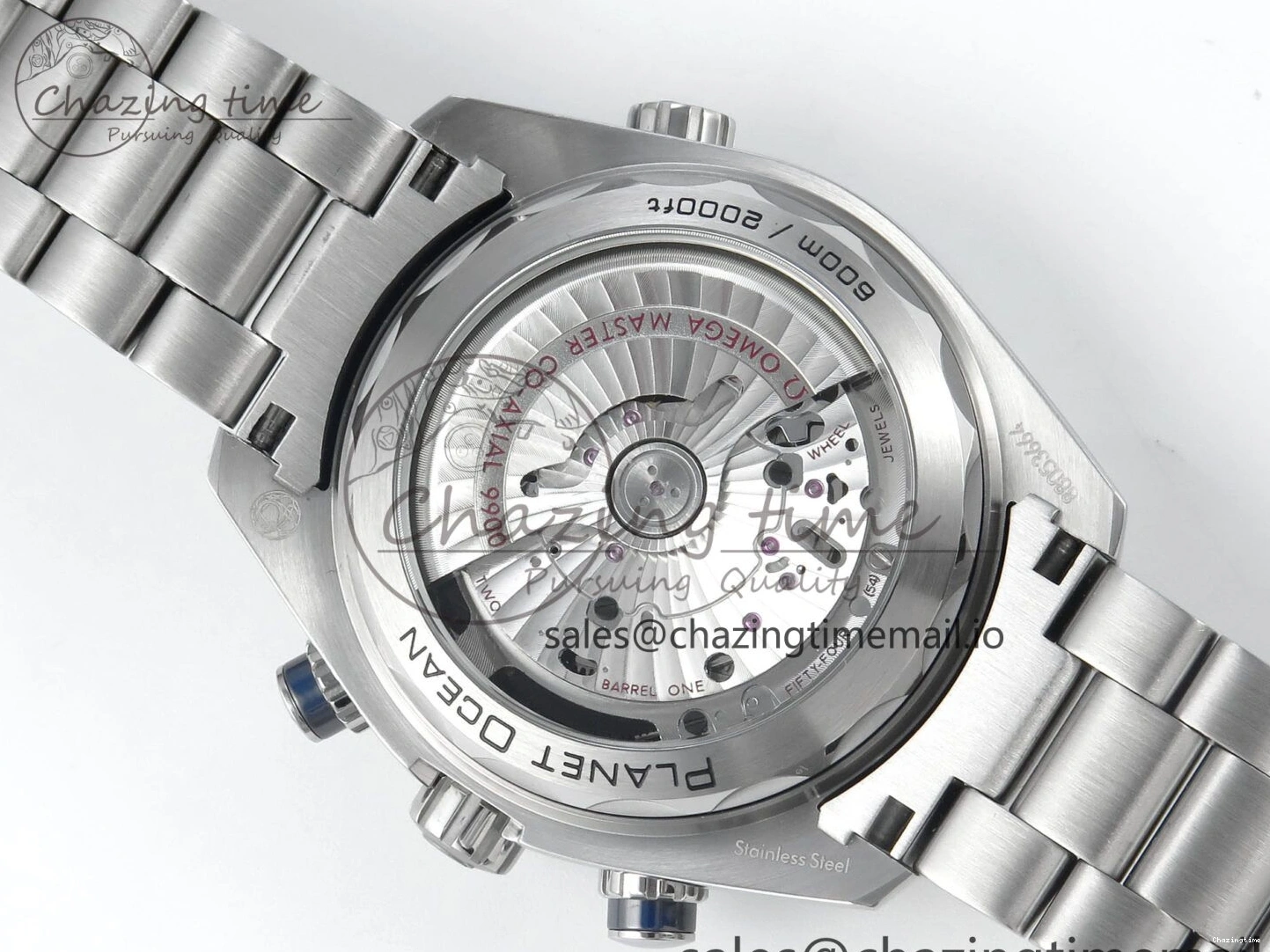 0407 Planet Ocean Master Chronometer 600M 45.5mm SS SCF 1:1 Best Edition Blue Bezel Blue Dial on SS Bracelet A9900 Super Clone Lightweight 7676